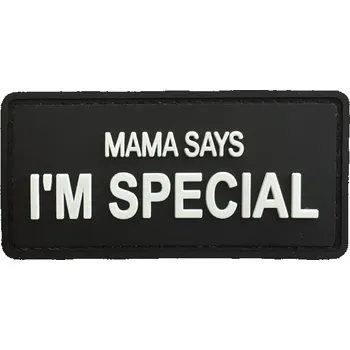 Nášivka WARAGOD Mama says PVC nášivka, černo bílá