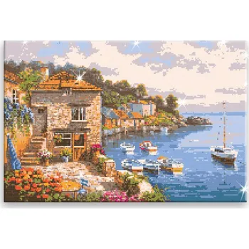 Diamantové malování Diamantové malování - Přímořská zahrada - 60x40 cm, bez dřevěného rámu - CZ výroba