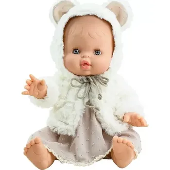 Panenka Realistická panenka Elvi v kabátku s oušky od firmy Paola Reina ze Španělska (LOS GORDIS 34 cm)