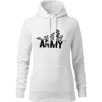 Dámská mikina DRAGOWA dámská mikina s kapucí Nabis, bílá 320g/m2