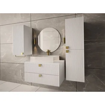 Koupelnový nábytek Petralio I, Sifon k umyvadlu: ano, Umyvadlo: ne, Barva:: bílá MIRJAN 5903211246432