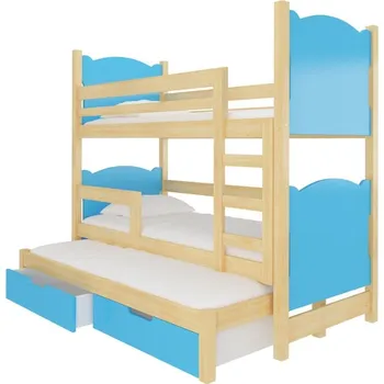 Dětská postel ArtAdrk Dětská patrová postel LETICIA Barva: Borovice / modrá