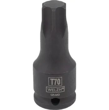Gola hlavice Hlavice zástrčná 3/8", Torx T45, pro rázové utahováky, CrMo, Welzh (Welzh Werkzeug)