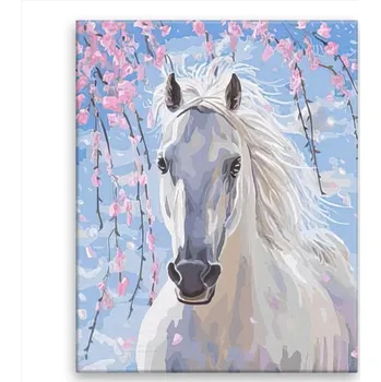 Obraz Obraz na plátně - Okouzlující bílý kůň - 40x50 cm - CZ výroba