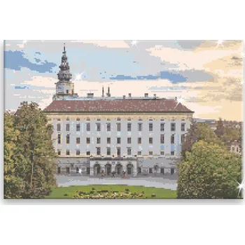Diamantové malování Diamantové malování - Zámek v Kroměříži - 60x40 cm, bez dřevěného rámu - CZ výroba