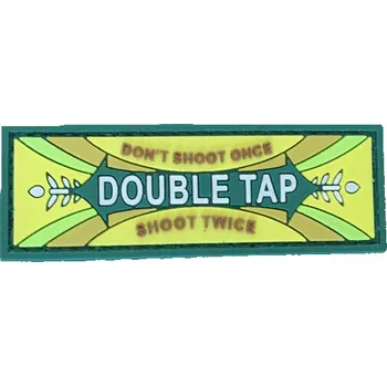 Nášivka WARAGOD nášivka Double Tap Don't Shoot Once Shoot Twice PVC Patch OD Green
