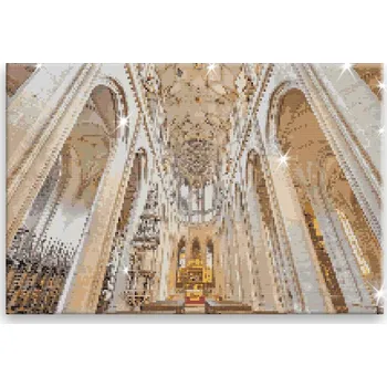 Diamantové malování Diamantové malování - Chrám sv. Barbory - 60x40 cm, bez dřevěného rámu - CZ výroba