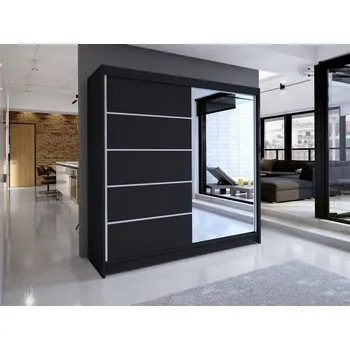 Šatní skříň Šatní skříň Bar III, Barva: černá, Osvětlení: bez osvětlení MIRJAN 5902928985160