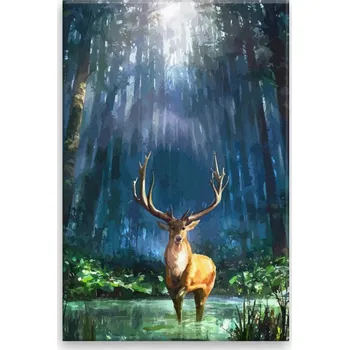 Obraz Obraz na plátně - Jelen v jezírku - 40x60 cm - CZ výroba