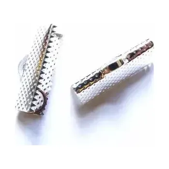 Materiál na výrobu šperku koncovka na stuhu 20 x 6 x 2 mm , pokovení stříbrné