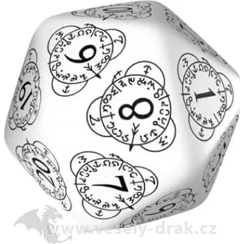 Hrací kostka Kostka D20 Level Counter White and Black 30 mm