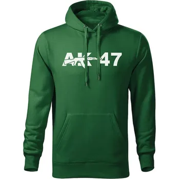 Pánská mikina DRAGOWA pánská mikina s kapucí ak47, zelená 320g / m2