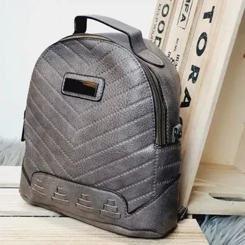 Městský batoh Batoh a kabelka 2v1 - propletený - šedý