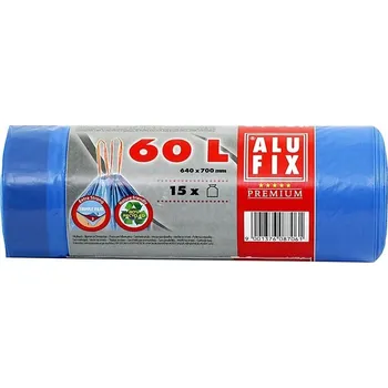 Pytle na odpadky Pytle na odpad zatah. LDPE 60L / 15ks (64x70cm) modré 27 mic