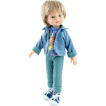 Panenka Realistická panenka chlapeček Luis v potištěném tričku od Paola Reina ze Španělska (Las Amigas - Paola Reina 32 cm)