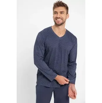 Pánské pyžamo Taro, pánské pyžamo 3070-Trevor, dlouhý rukáv, tmavě modrá, vel. 3XL