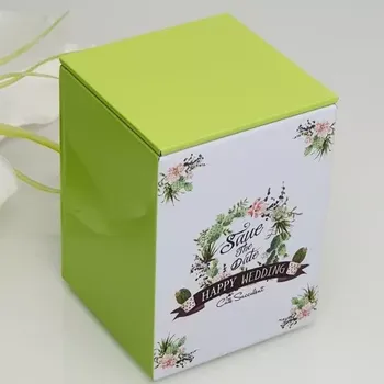 Dárková krabička Kovová dárková krabička - Happy Wedding zelená