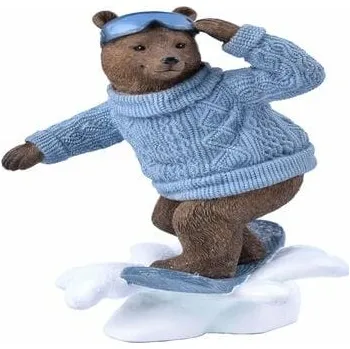 Vánoce Dekorace medvěd na snowboardu, 14x20,5x12,5cm, ks|Ego Dekor