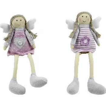 Bytová dekorace Anděl látkový sedící FIALKA a ANDULKA, balení obsahuje 2 kusy!|Ego Dekor
