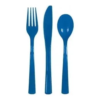 Příbor Plastové příbory modré 18ks