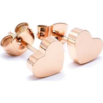 Náušnice Srdíčkové náušnice z chirurgické oceli Růžové