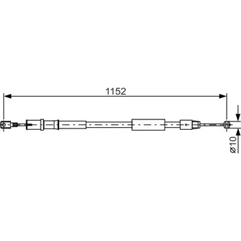 Brzdový systém Tažné lanko, parkovací brzda BOSCH 1 987 482 025