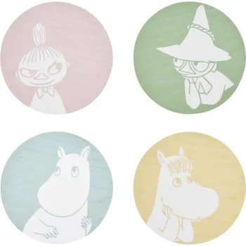 Podtácek Tácky pod sklenice Moomin pastel 4-set d10cm, Muurla Finsko