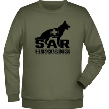 Pánská móda Mikina K9 - SAR - olivová