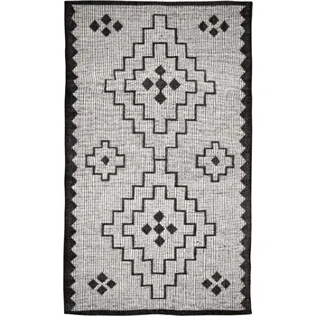 Koberec WOOOD Černobílý koberec Oman 160 x 230 cm s aztéckým vzorem