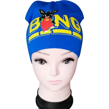 Čepice Setino Čepice ZAJÍČEK BING chlapecká bavlna jaro podzim modrá tmavá Modrá tmavá, Velikost: 52 52