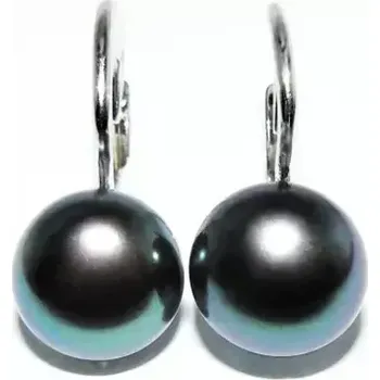 Náušnice Stříbrné náušnice přírodní perla černá - NK1183v (Stříbrné náušnice s přírodní perlou černou 7,5 mm)