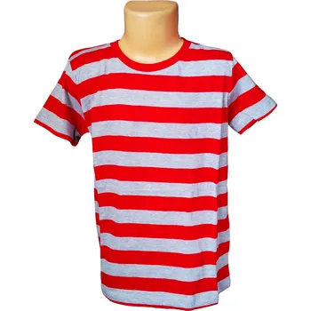 Chlapecké tričko Chlapecké tričko MINOTI krátký rukáv s pruhy červenošedé Červenošedá, Velikost: 92/98 92/98