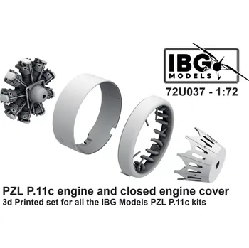 Plastikový model IBG 1/72 PZL P.11c Engine & Closed Engine Cover (3D)