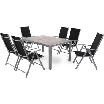 Zahradní sestava Zahradní nábytek hlinikový Capri 145 Silver Light Grey Ibiza Silver 6+1 homega