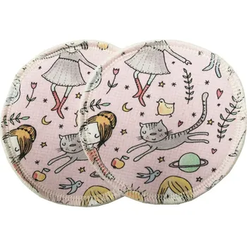 Vložka do podprsenky Breberky BIO Vložky do podprsenky s GOTS - Kočičí přátelé (biobavlněný úplet)