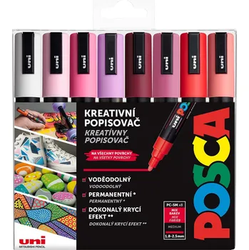 mitsubischi p250699308 Sada 8 akrylových popisovačů Posca PC-5M 1.8-2.5 mm - téma Love