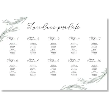 Party nádobí Personal Zasedací pořádek - Rosemary