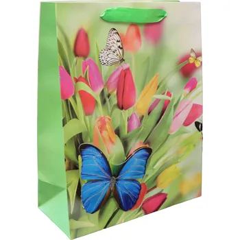 Dárková taška Dárková taška Tulipany s Motýli 25x32x11cm