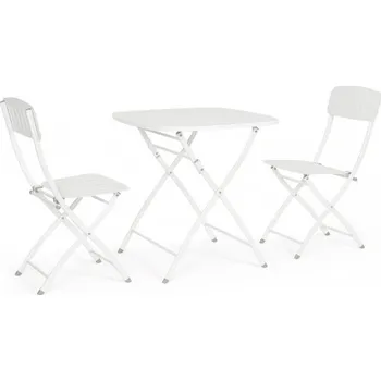 Zahradní sestava BIZZOTTO zahradní sestava stolku a jídelních židlí YVONNE bílá 0803566