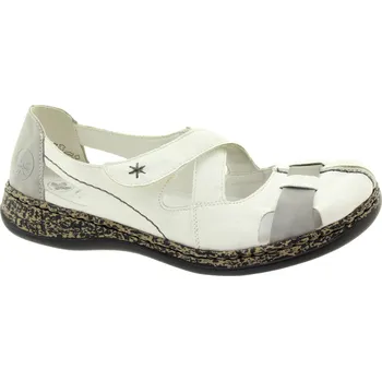 Dámské baleríny RIEKER Dámské kožené bílé balerínky 46367-80-255 Velikost 36
