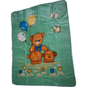 Dětská deka Ekvádor Deka španělská MEDVÍDEK S BALÓNKY - rozměr 110 x 140 cm Barva: Zelená