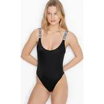 Victoria's Secret dámské jednodílné plavky Scoop s kamínky černé S