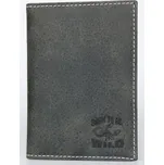 Šedá kožená dokladovka Born to be wild se škorpionem