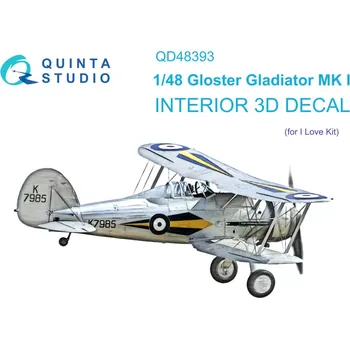 Plastikový model Quinta studio 1/48 Gloster Gladiator MKI 3D-Print.&col.Interior