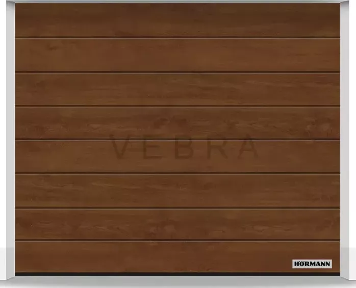 Garážová sekční vrata Hörmann RenoMatic - Tmavý dub, ořech