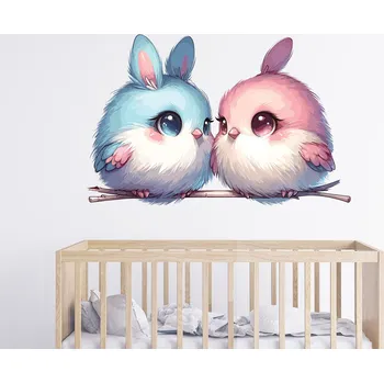 Samolepící dekorace Zamilovaní ptáčci samolepka na zeď arch 47 x 30 cm