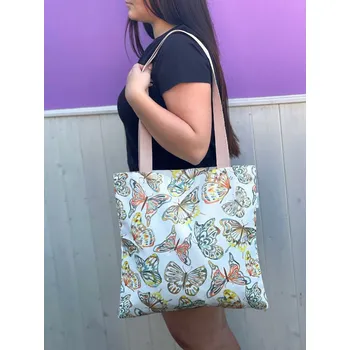 Nákupní taška Vůně levandule vždy po ruce Vzor Látky: Motýl na žluté