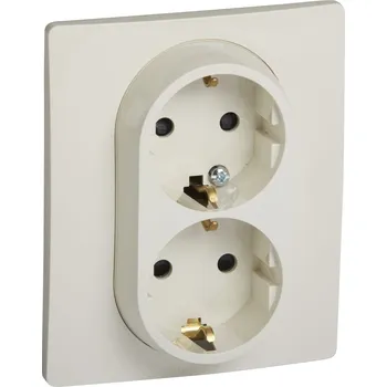 Elektrická zásuvka LEG 764644 NIL ZÁS.SCHUKO 2X2P+T BÉŽOVÁ