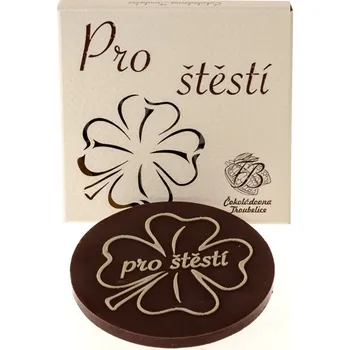 Čokoláda Čokoládovna Troubelice Čokoládový čtyřlístek "Pro štěstí", 18g Varianta: hořká 75%
