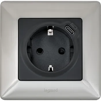 Elektrická zásuvka LEG 756320 VALL ZÁS.2P+T SCHUKO CL. ČERNÁ